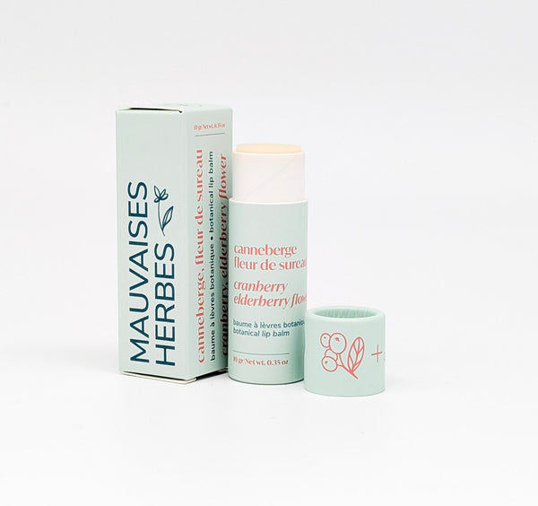 Baume à lèvres botanique | canneberge et fleur de sureau - Les Mauvaises Herbes