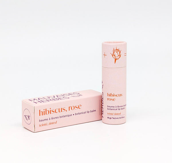 Baume à lèvres botanique teinté | hibiscus et rose - Les Mauvaises Herbes