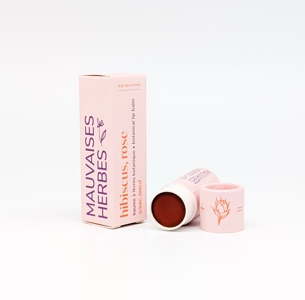 Baume à lèvres botanique teinté | hibiscus et rose - Les Mauvaises Herbes