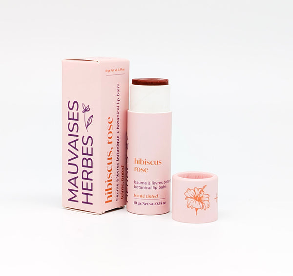 Baume à lèvres botanique teinté | hibiscus et rose - Les Mauvaises Herbes
