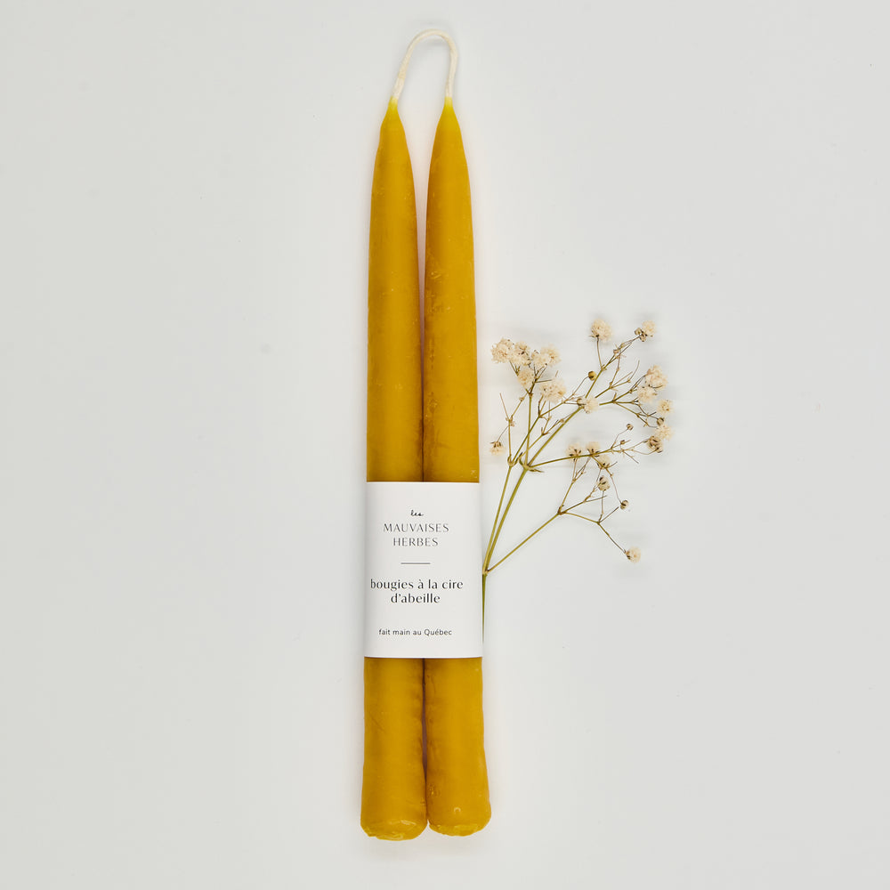 Bougies à la cire d'abeille - Les Mauvaises Herbes