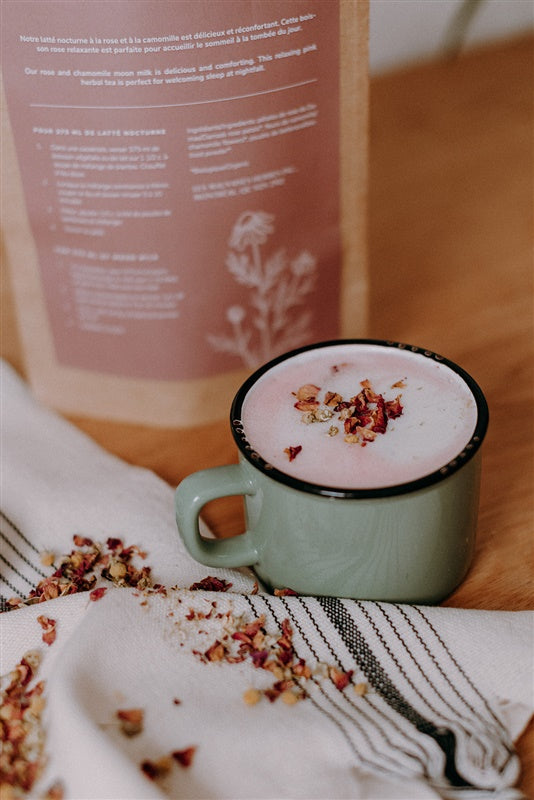 Latté nocturne rose | rose et camomille - WHOLESALE - Les Mauvaises Herbes